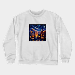 Glowing stars above city; mesmerizing. Crewneck Sweatshirt